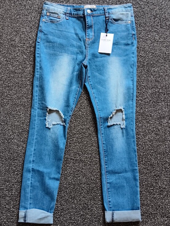 Blank Paige Denim - NWT Blank Paige Light Blue Distressed Women’s Jeans Size Large, New